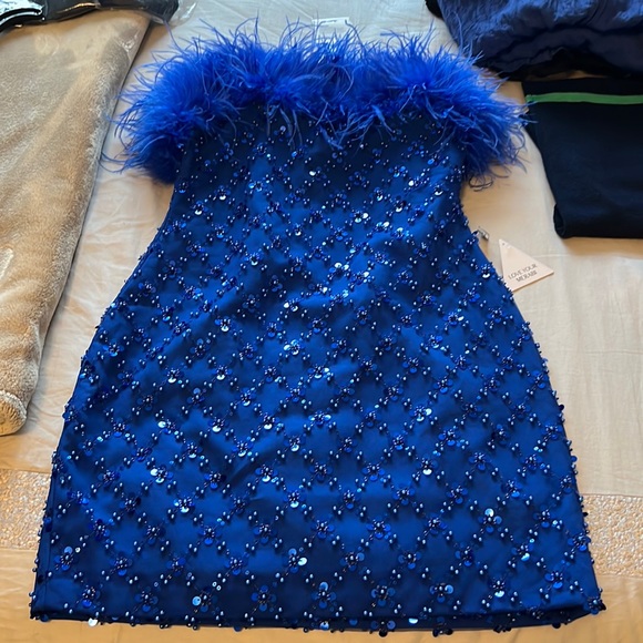 Brand new Royal blue fur dress - Picture 4 of 12